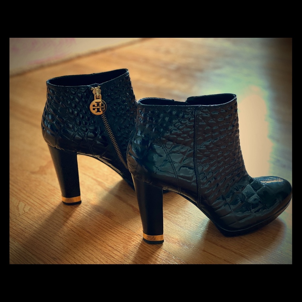 Tory Burch Patten Leather Booties - Size 8